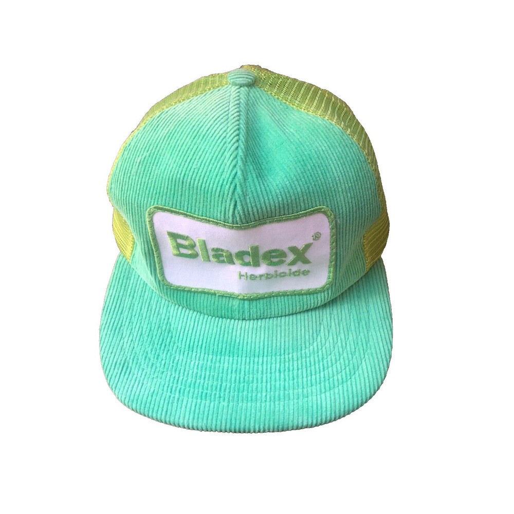 Bladex Herbicide Snapback Vtg Hat Cap OSFA Corduroy Truckers Green Mesh Casual